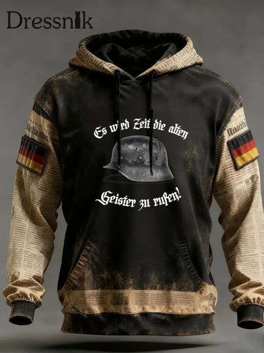 Herren Vintage Deutsche Flagge Kunstdruck Hoodie A / S