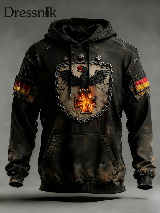 Herren Vintage Deutsche Flagge Kunstdruck Hoodie A / S