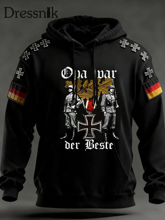 Herren Vintage Deutsche Flagge Kunstdruck Hoodie A / S