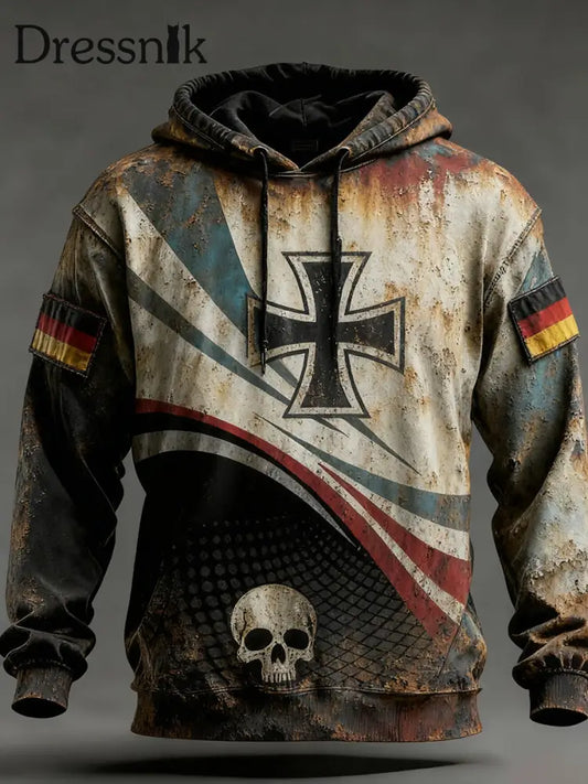 Herren Vintage Deutsche Flagge Kunstdruck Hoodie A / S