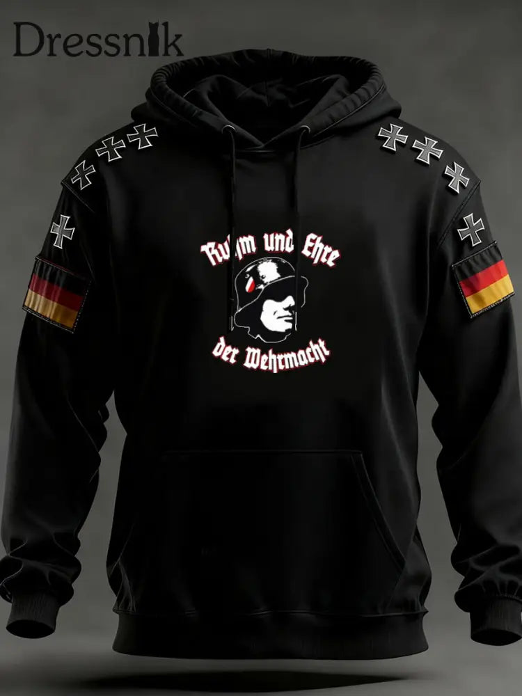 Herren Vintage Deutsche Flagge Kunstdruck Hoodie A / S