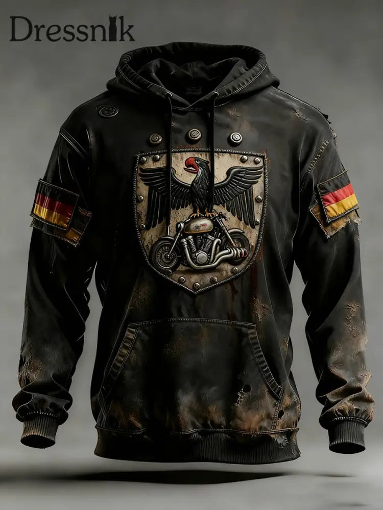 Herren Vintage Deutsche Flagge Kunstdruck Hoodie A / S