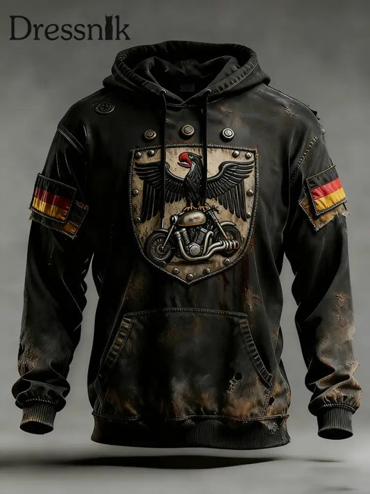 Herren Vintage Deutsche Flagge Kunstdruck Hoodie A / S