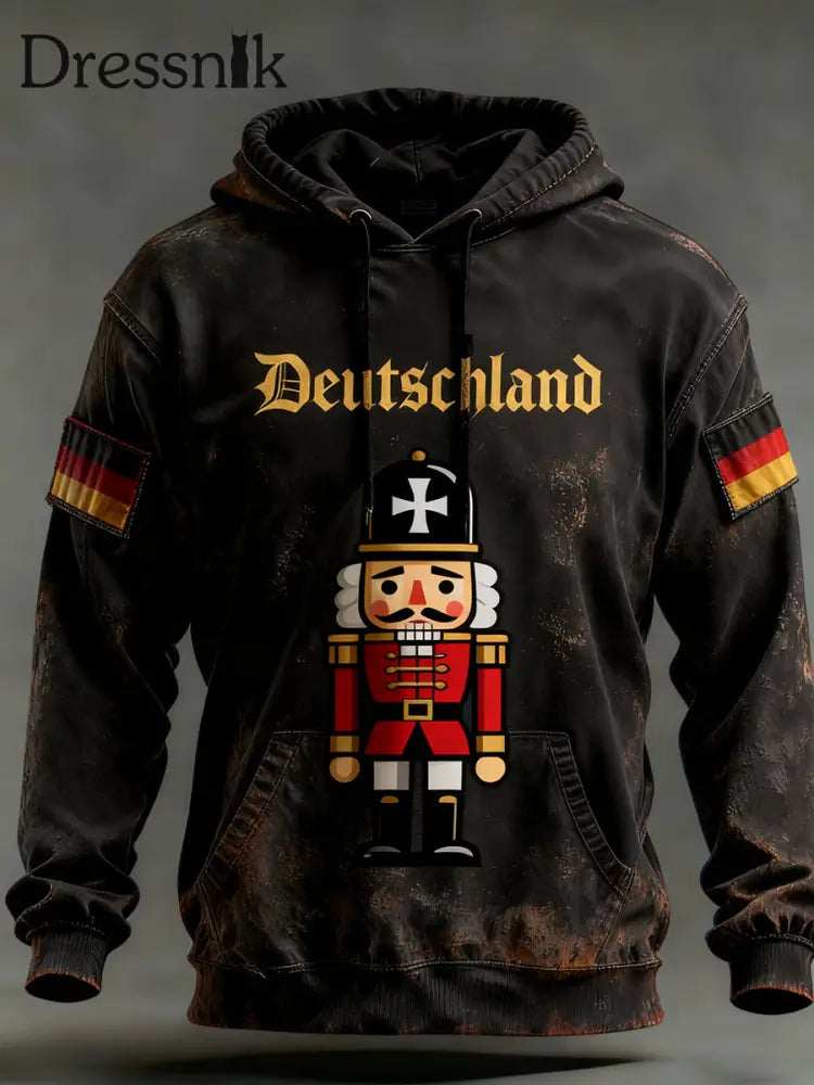 Herren Vintage Deutsche Flagge Kunstdruck Hoodie A / S