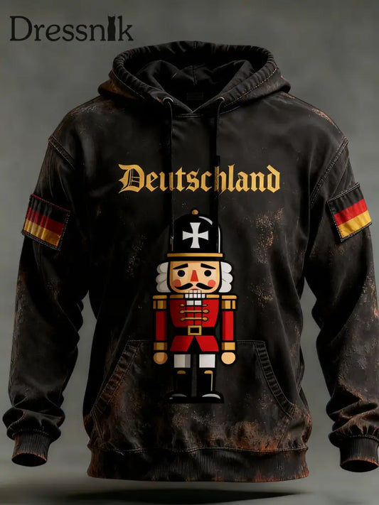 Herren Vintage Deutsche Flagge Kunstdruck Hoodie A / S