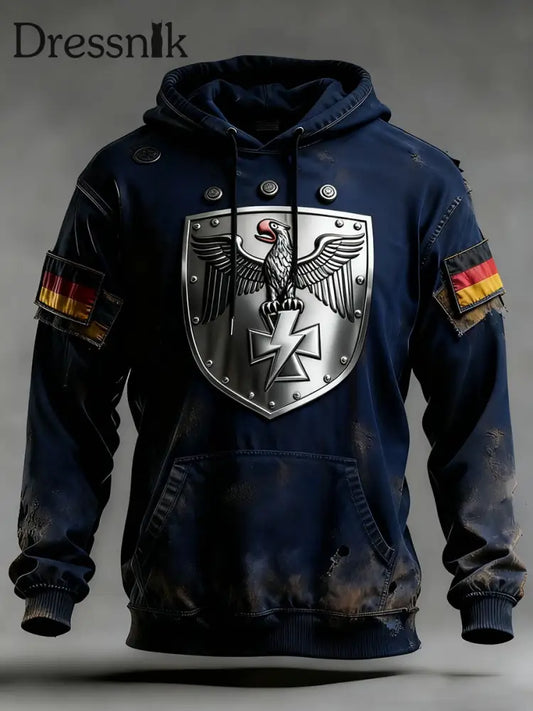 Herren Vintage Deutsche Flagge Kunstdruck Hoodie A / S