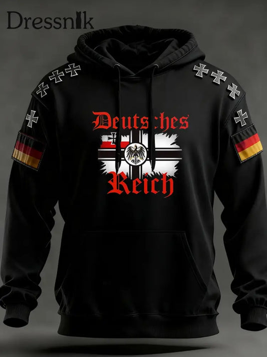 Herren Vintage Deutsche Flagge Kunstdruck Hoodie A / S