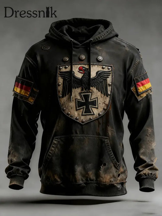 Herren Vintage Deutsche Flagge Kunstdruck Hoodie A / S