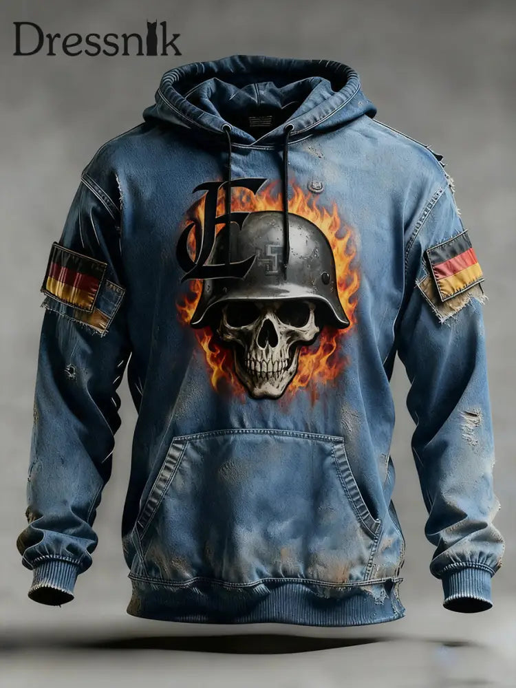 Herren Vintage Deutsche Flagge Kunstdruck Hoodie A / S