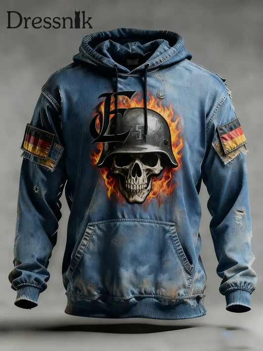 Herren Vintage Deutsche Flagge Kunstdruck Hoodie A / S