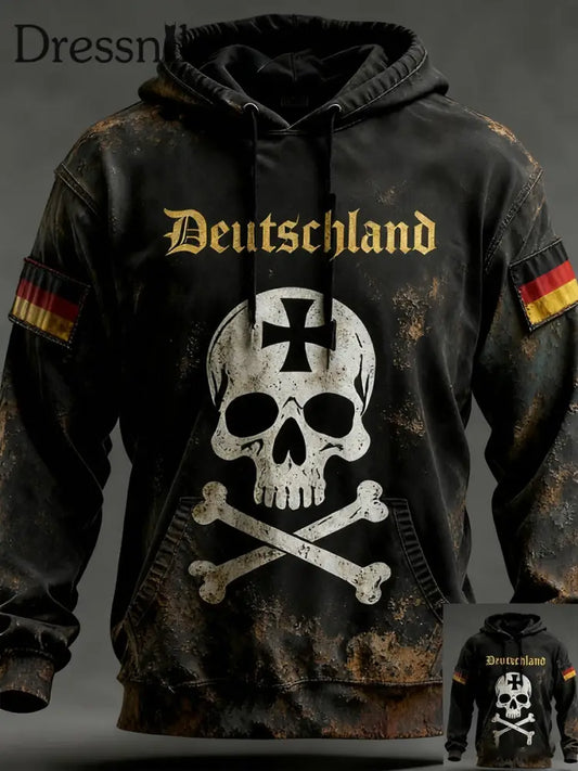 Herren Vintage Deutsche Flagge Kunstdruck Hoodie A / S