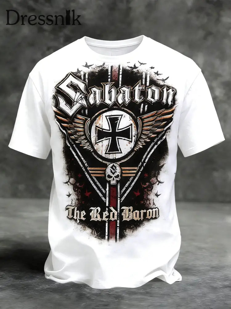 Herren Vintage deutsche Flagge Print Casual T-Shirt A / S