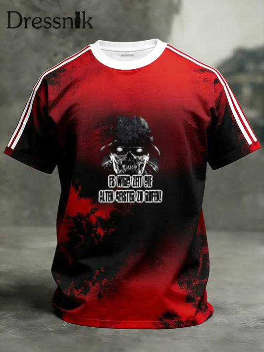 Herren Vintage deutsche Flagge Print Casual T-Shirt A / S