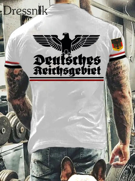 Herren Vintage Deutsche Kunst Grafik Casual T-Shirt A / S