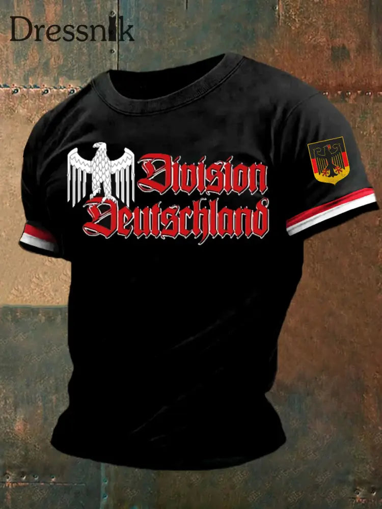 Herren Vintage Deutsche Kunst Grafik Casual T-Shirt A / S