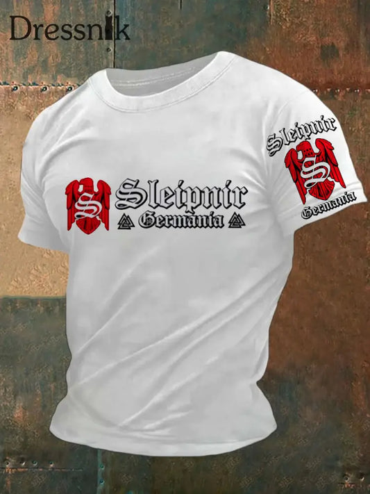 Herren Vintage Deutsche Kunst Grafik Casual T-Shirt A / S