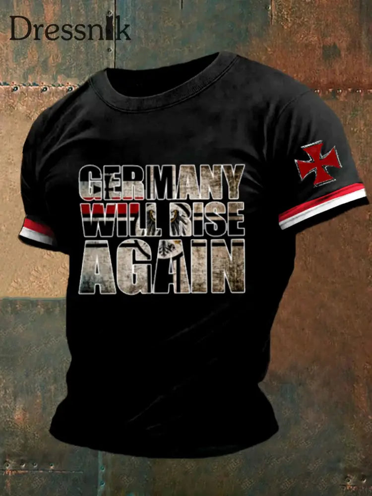 Herren Vintage Deutsche Kunst Grafik Casual T-Shirt A / S