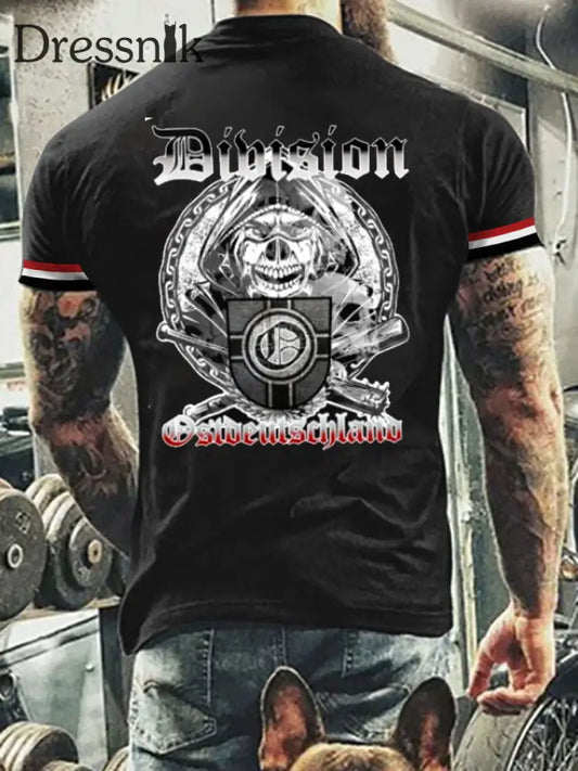 Herren Vintage Deutsche Kunst Grafik Casual T-Shirt A / S