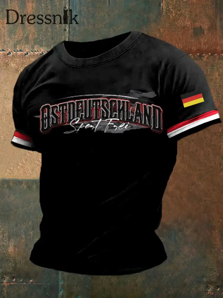 Herren Vintage Deutsche Kunst Grafik Casual T-Shirt A / S