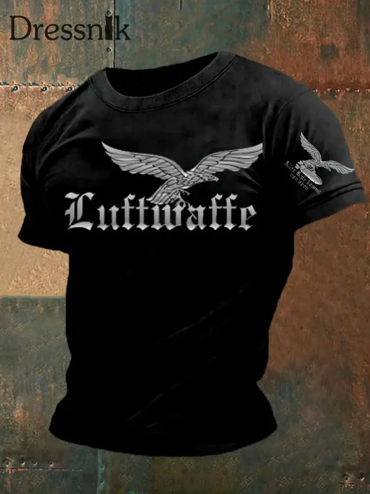 Herren Vintage Deutsche Kunst Grafik Casual T-Shirt A / S