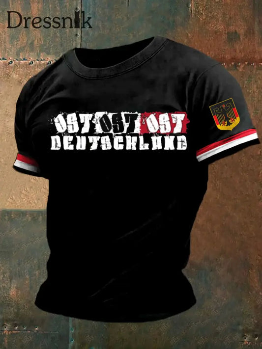 Herren Vintage Deutsche Kunst Grafik Casual T-Shirt A / S