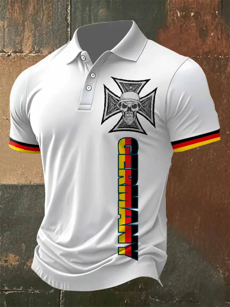 Herren Vintage Eisernes Kreuz Poloshirt als bild / S