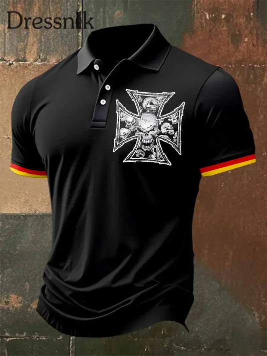 Herren Vintage Eisernes Kreuz Poloshirt als bild / S