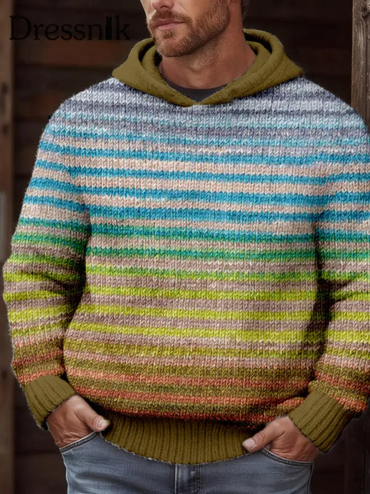 Herren Vintage Gestreifter Gemütlicher Strick pullover als bild / S