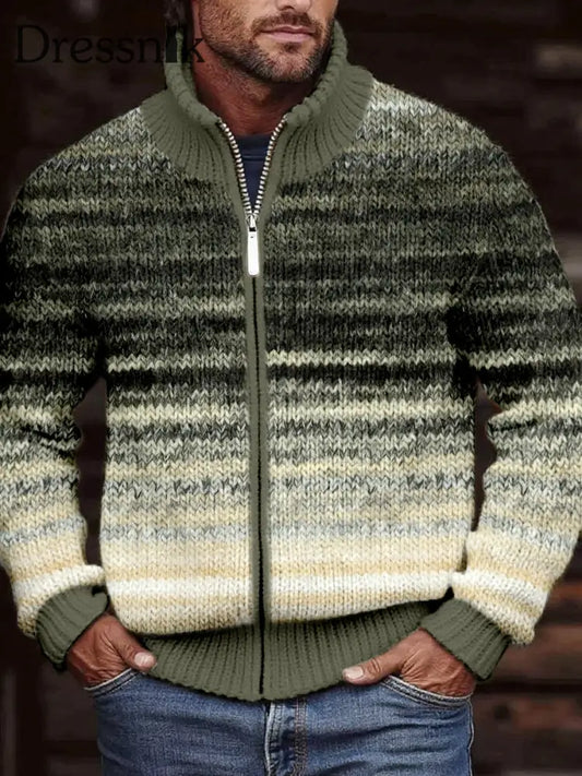 Herren Vintage Gradienten farbe Gemütliche Strickjacke als bild / S