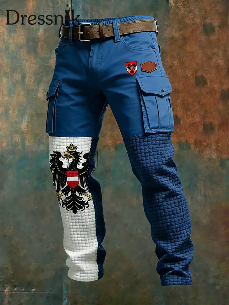 Herren Vintage Österreich ische Flagge Kunstdruck Business Casual Arbeits hosen A / S