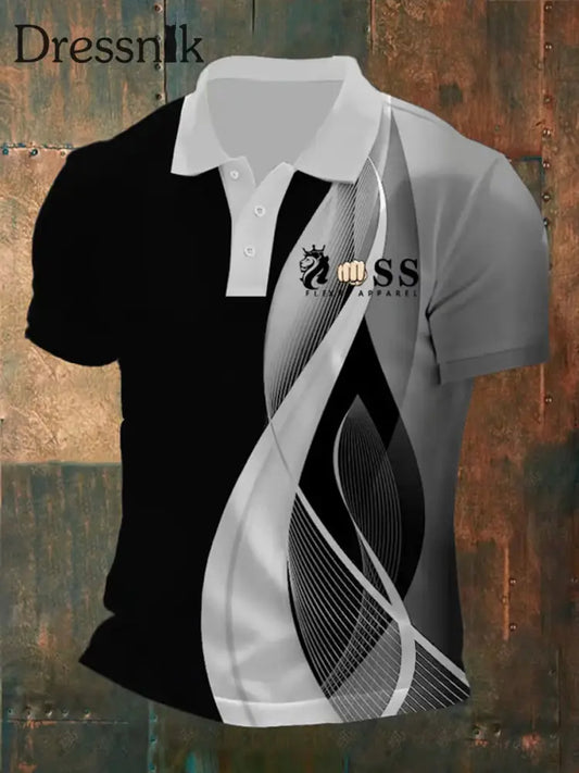 Herren Vintage Schriftzug lässig Polo-Shirt A / S