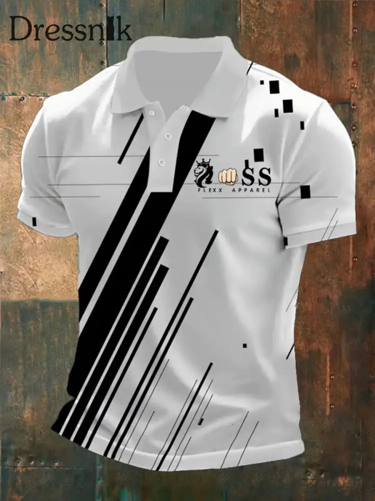 Herren Vintage Schriftzug lässig Polo-Shirt A / S