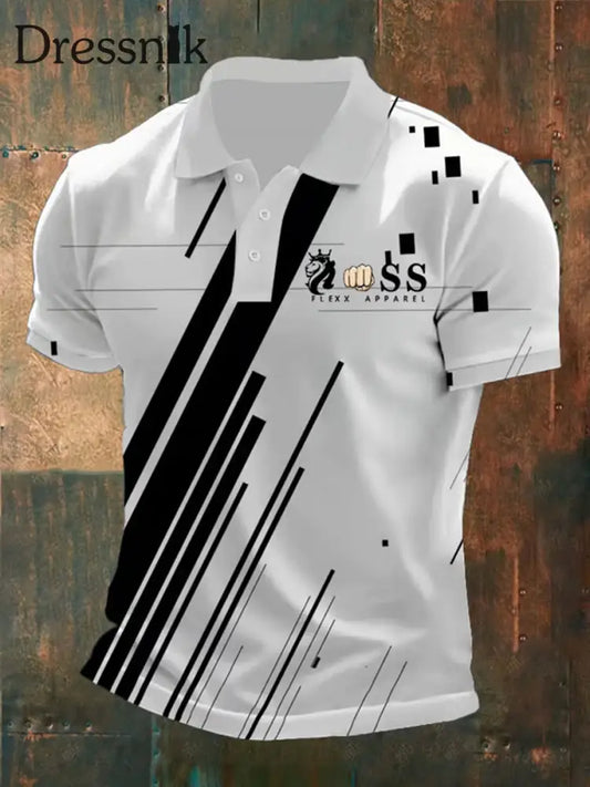 Herren Vintage Schriftzug lässig Polo-Shirt A / S