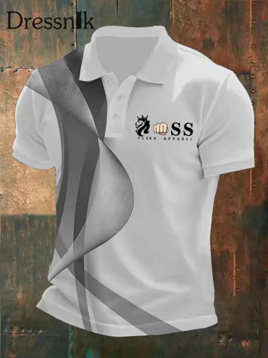 Herren Vintage Schriftzug lässig Polo-Shirt A / S