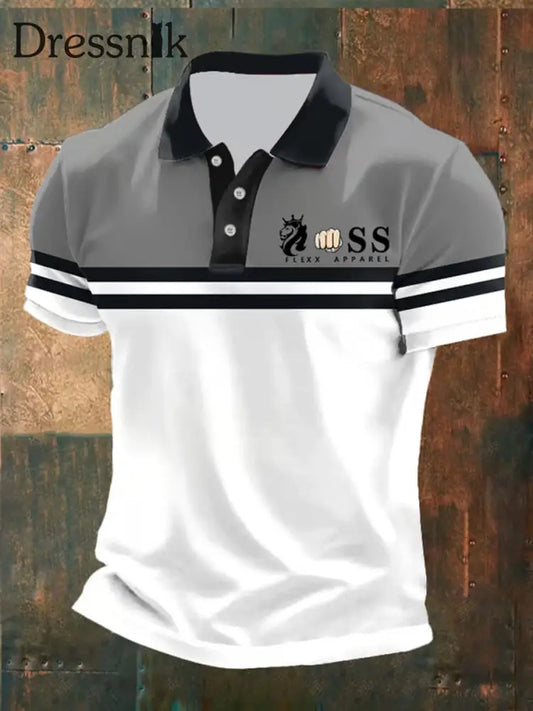 Herren Vintage Schriftzug lässig Polo-Shirt A / S