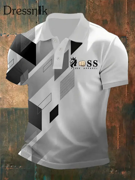 Herren Vintage Schriftzug lässig Polo-Shirt A / S