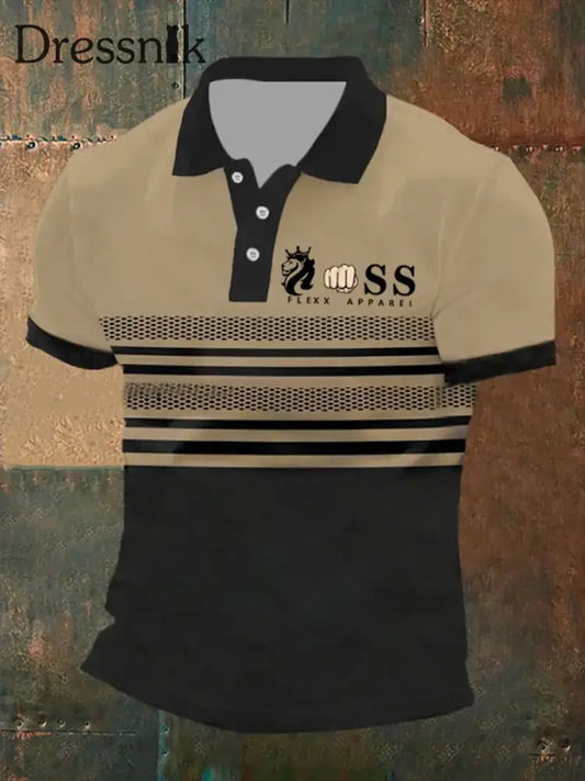 Herren Vintage Schriftzug lässig Polo-Shirt als bild / S