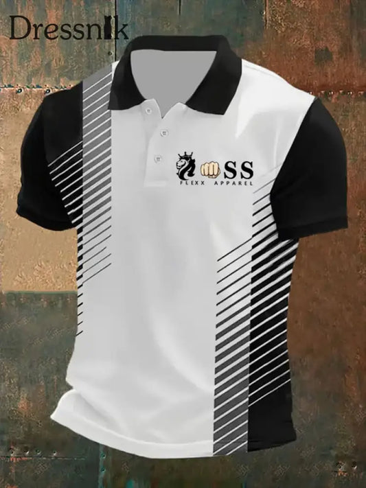 Herren Vintage Schriftzug lässig Polo-Shirt als bild / S