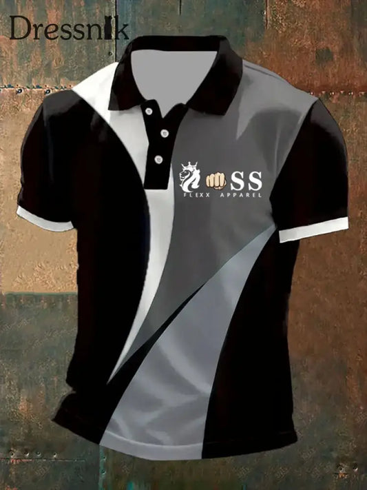 Herren Vintage Schriftzug lässig Polo-Shirt als bild / S