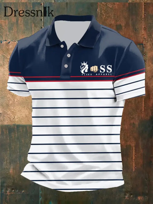 Herren Vintage Schriftzug lässig Polo-Shirt als bild / S
