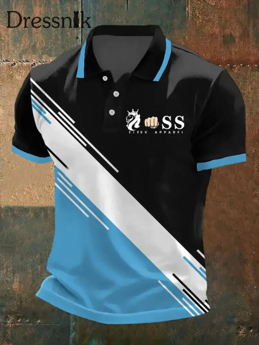 Herren Vintage Schriftzug lässig Polo-Shirt als bild / S