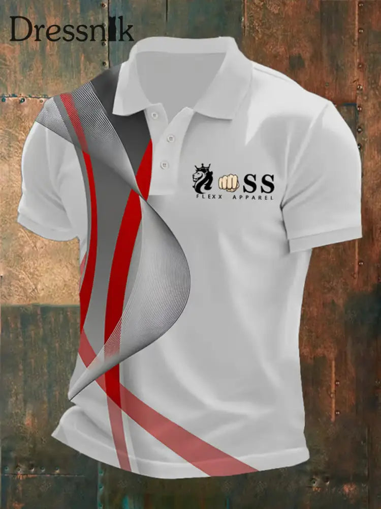Herren Vintage Schriftzug lässig Polo-Shirt B / S