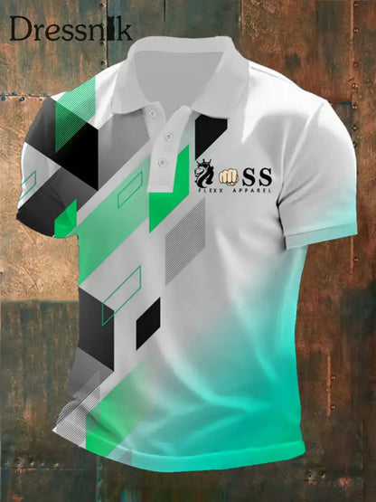 Herren Vintage Schriftzug lässig Polo-Shirt B / S
