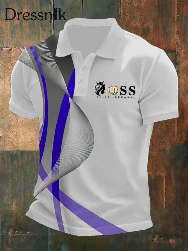 Herren Vintage Schriftzug lässig Polo-Shirt C / S