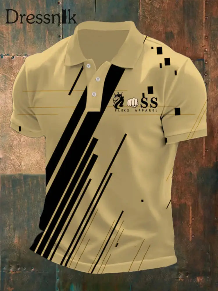 Herren Vintage Schriftzug lässig Polo-Shirt D / S