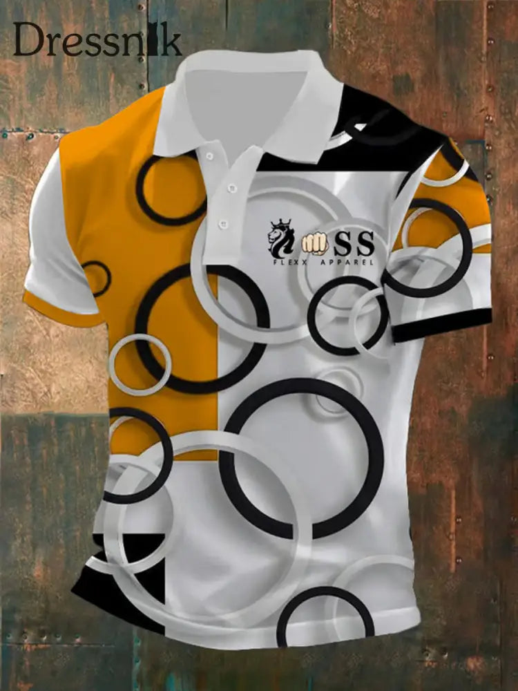 Herren Vintage Schriftzug lässig Polo-Shirt D / S
