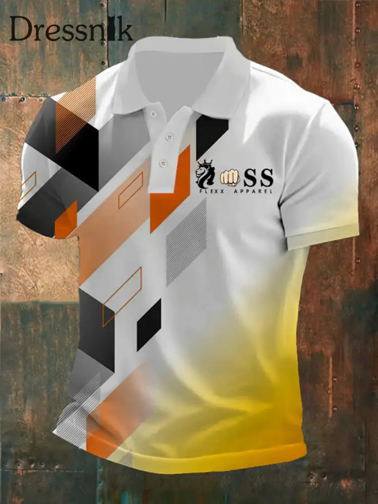 Herren Vintage Schriftzug lässig Polo-Shirt E / S