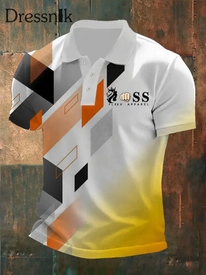 Herren Vintage Schriftzug lässig Polo-Shirt E / S