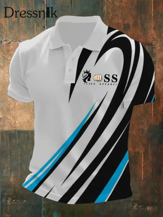 Herren Vintage Schriftzug lässig Polo-Shirt Weiß / S