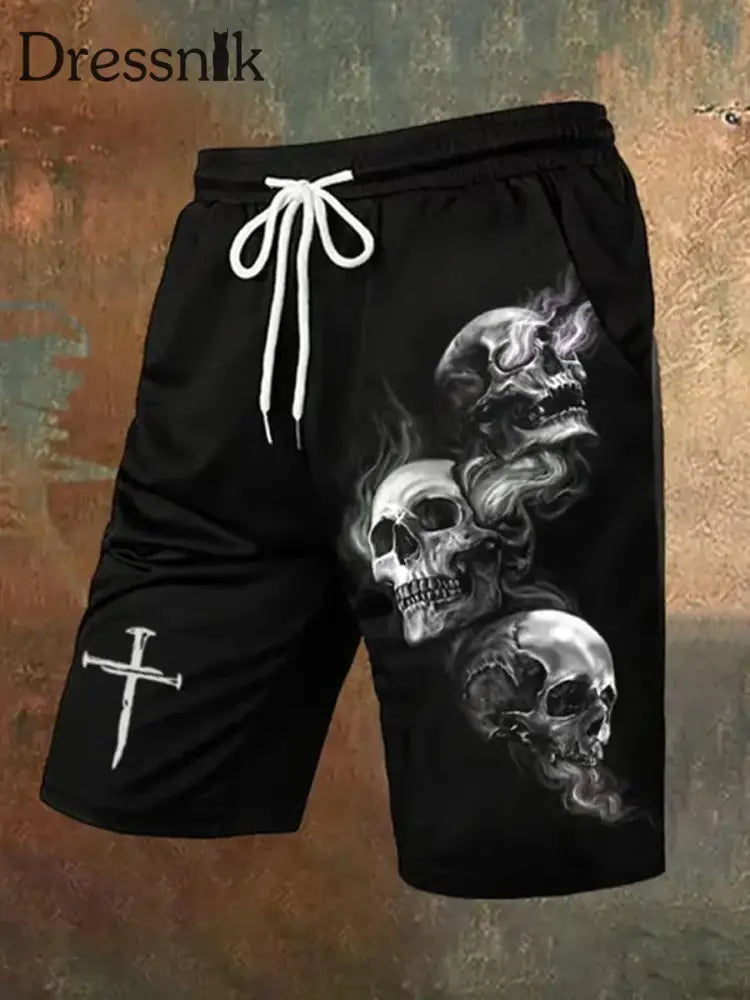 Herren Vintage Skull Art Shorts A / S